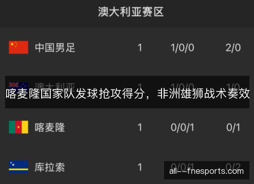 喀麦隆国家队发球抢攻得分，非洲雄狮战术奏效